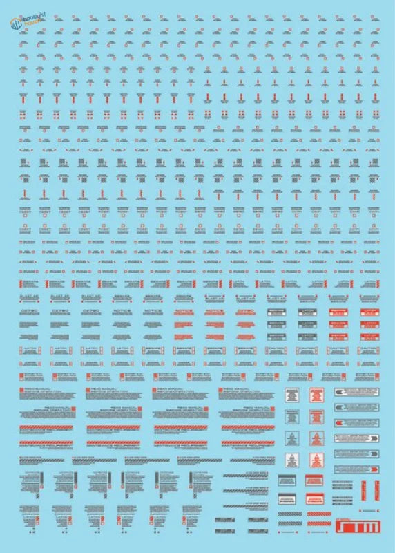 Fluorescent decals blue sticker sheet with red white for HG MG Gunplas