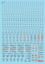 Fluorescent decals blue sticker sheet with red white for HG MG Gunplas