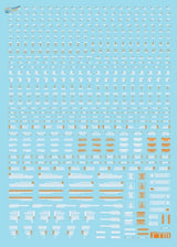 Light blue fluorescent decals sheet for HG/MG Gunplas model building tools