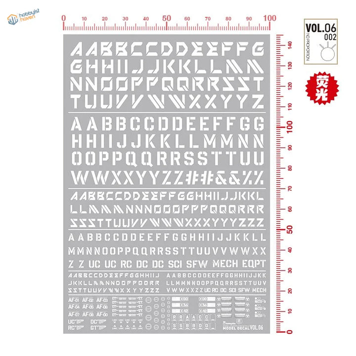 Fluorescent Decals Digital Letters Set | Hobbyist Haven – HobbyistHaven
