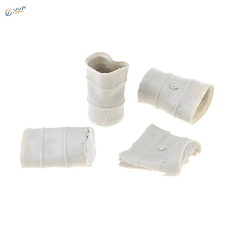 White resin drums with miniature bamboo planters and sanding stone