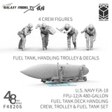 Gray 3d-printed crew figures from galaxy 1/48 f/a-18 deck handling crew set with fuel tank accessory