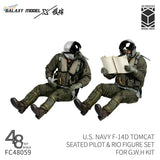 Galaxy Model 1/48 3D tištěné figurky pilota a RIO pro F-14D Tomcat (3 modely k dispozici)