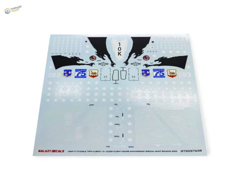 Galaxy 1/72 F-15C decals masks set: USAF 75th 10,000 hours scheme