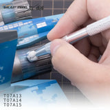 Silver textured metal applicator pen with fine pointed tip for detailed work in galaxy model 100-piece set supplies