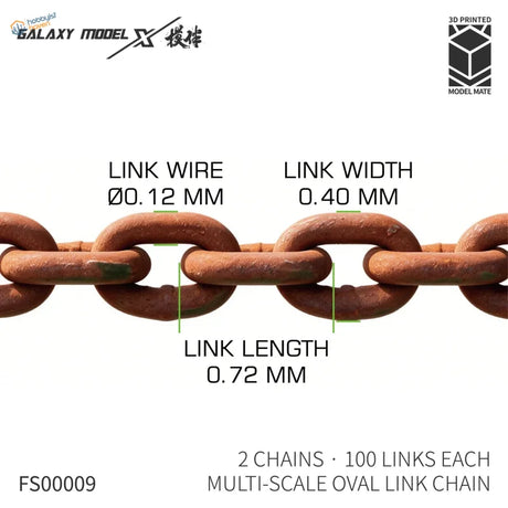 Galaxy Model 3D-Printed Miniature Anchor Chains