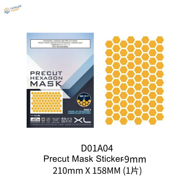 Yellow hexagonal galaxy model camouflage mask sticker precut pattern