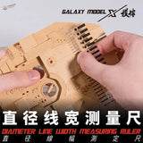Galaxy Model tan plastic precision hobby ruler for mask circles measurements