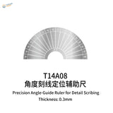 Galaxy model precision silver semi-circular angle-guide ruler with degree markings