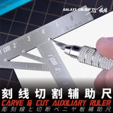 Galaxy model precision T-type ruler with silver metallic grip handle