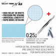 Galaxy model single line 3d raised rivet decals in light blue with hyper-detail pre-spaced rivet decals for precise modeling