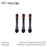 Galaxy Model three black-handled horsehair brushes with sponge tips