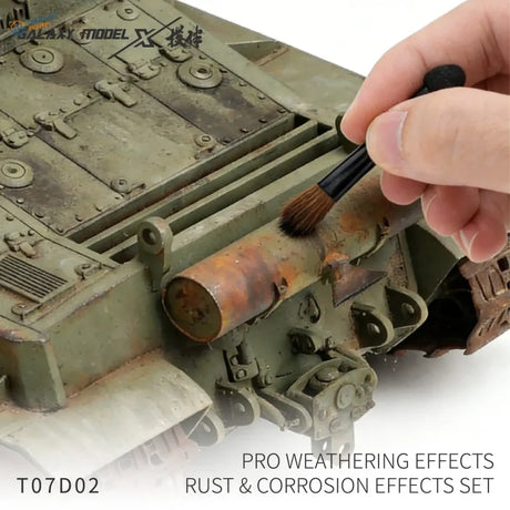 Galaxy Model Weathering Pigments: olive green and rust tank effects