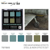 Galaxy Model T07D05 Pro weathering pigments steel iron effects set