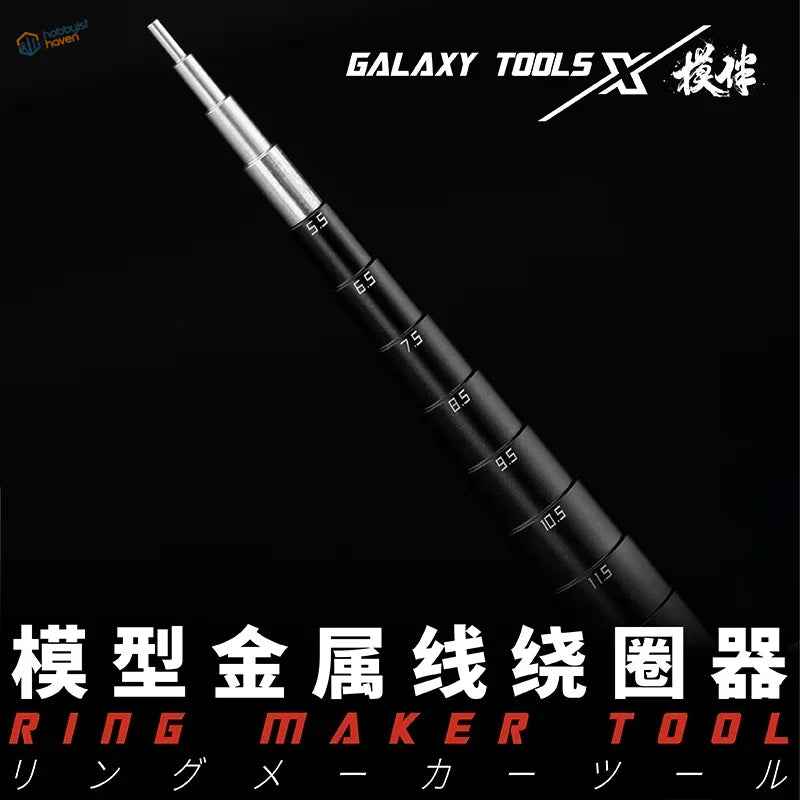 Galaxy tool stepped mandrel with sleek black silver design and markings