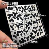 Silver 304 stainless steel German ambush camouflage stencils for 1/35 scale