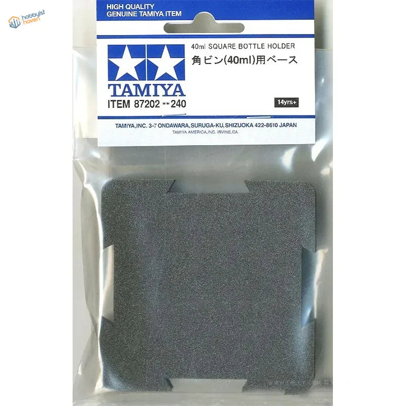 Dark gray anti-overturning sponge for Tamiya glue bottles in clear sleeve