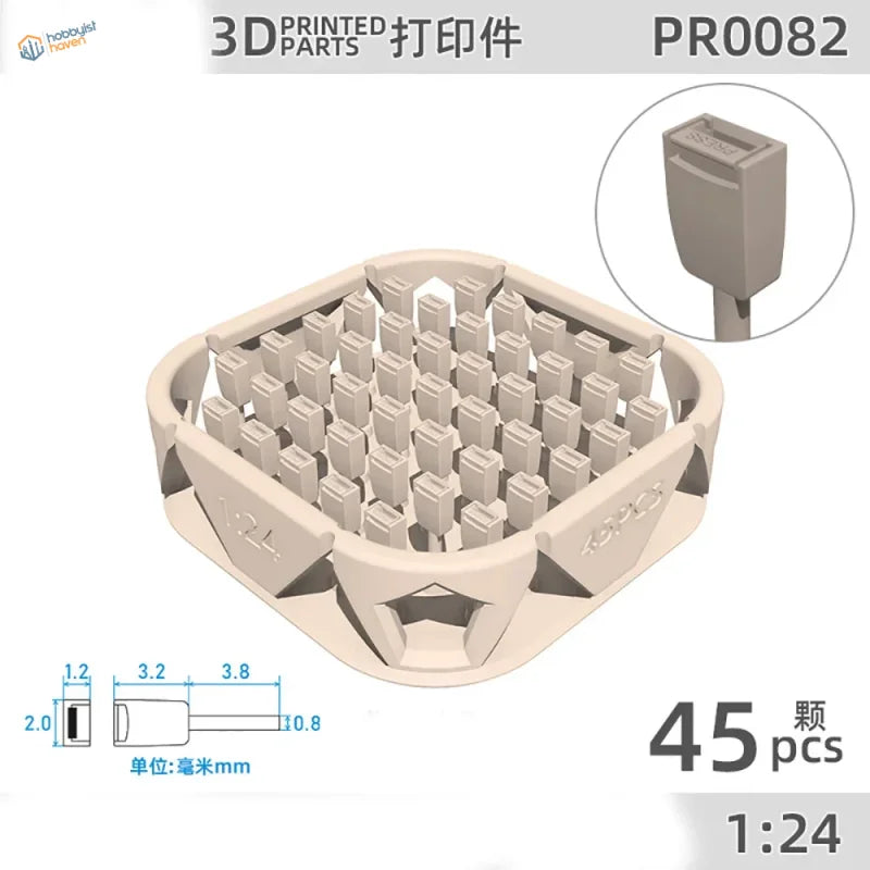 GN Model 3D-printed 1/24 beige USB connector buckles with 45 precision hobby tools