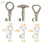 GN Model 3D-printed 1/24 oil dipstick handles A B C in beige plastic
