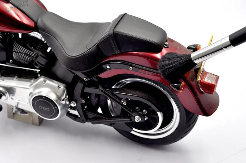 Red and black Harley-Davidson scale models cleaning brush with chrome accents