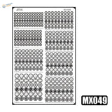 MX049 fret: round etched detail parts, ringed and slotted discs in graduated sizes