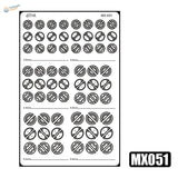 MX051 fret: large round etched vents with diagonal slots, 4.8 to 6.8 mm