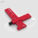 Red aluminum Gundam line carving tool with black knurled knob