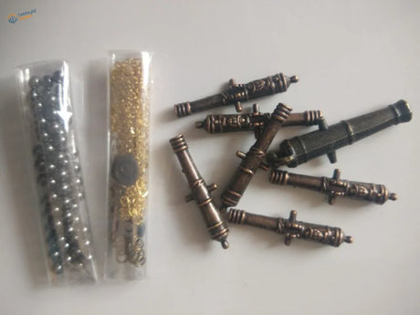 Bronze miniature cannon charms in Halcon 1840 ship accessories kit