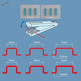 White plastic handle making tool with ethernet cable stripping diagrams