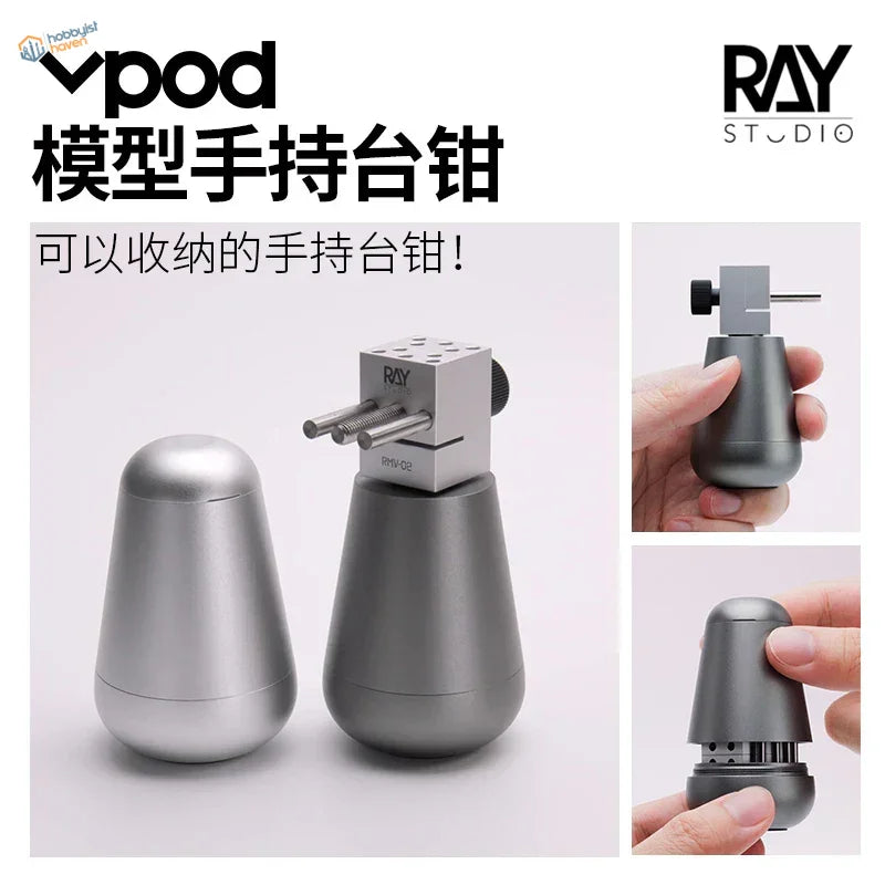 High precision handheld vise: silver metallic dental drill with ergonomic design