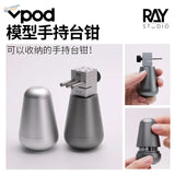 High precision handheld vise: silver metallic dental drill with ergonomic design
