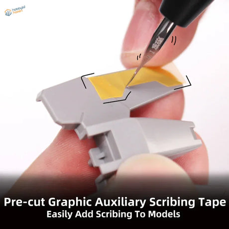 High-precision pre-cut scribing tape with gray plastic and yellow adhesive for panel lines