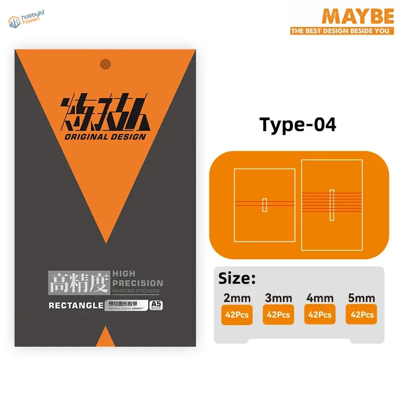 High precision pre-cut scribing tape with orange black triangular packaging for panel lines