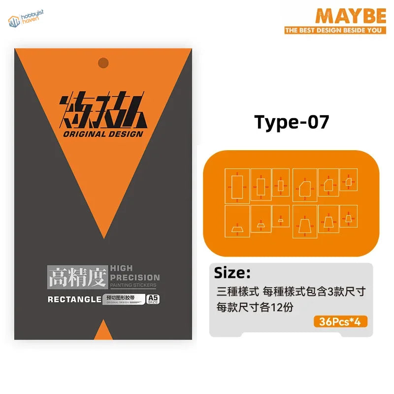 High precision type-07 scribing tape with orange black triangular packaging