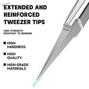 Luowei IS-40 tweezers with silver reinforced bend-resistant tips