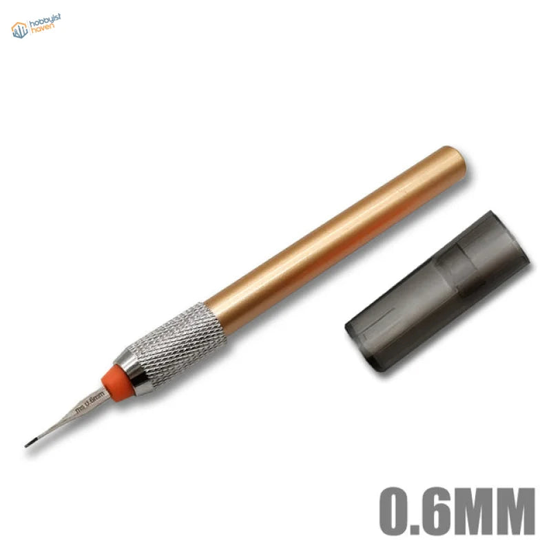 Precision 0.6mm steel burin with gold handle for scale modeling tools