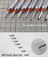 Set of high-quality steel burin engraving tools with mirror-finish blades orange handles for scale modeling tools