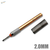 Sleek 2.0mm steel burin with brass tip, silver grip for scale modeling tools