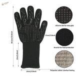 High temperature resistance gloves with black silicone aramid flame grip