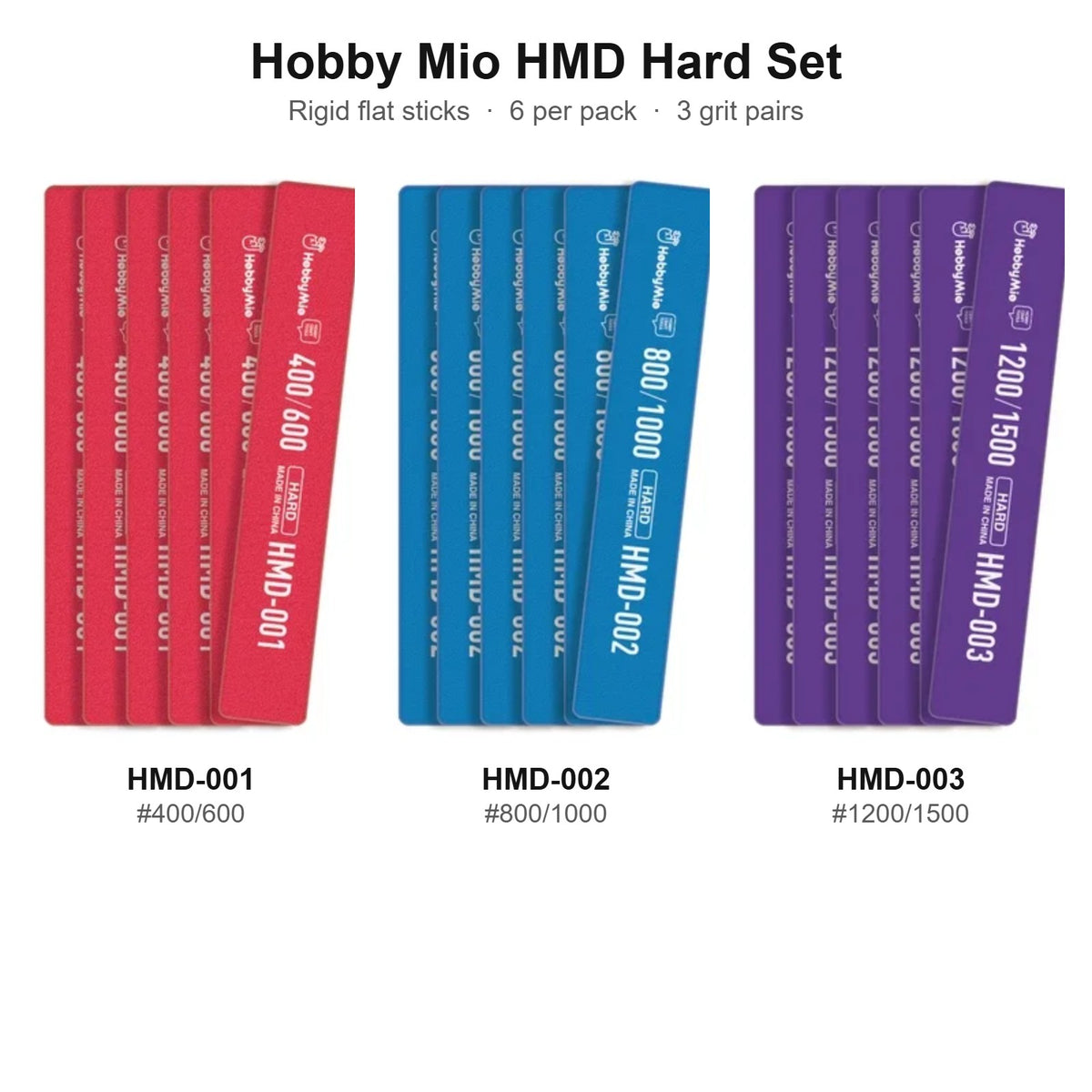 Hobby Mio HMD Hard Set, HMD-001, 002 and 003 in three grits