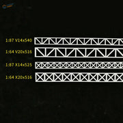 Ho scale white plastic truss pieces for steel bridge structure