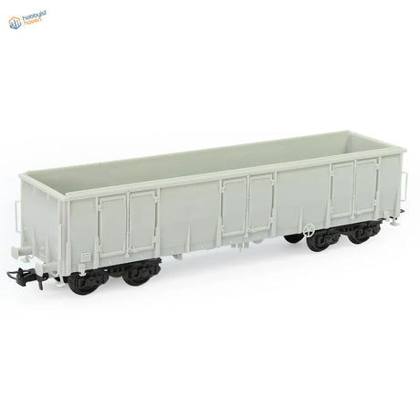 Ho scale 1 87 gray plastic gondola wagon with black wheels and detailed side panels for model building tools use