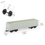 Ho scale 1:87 gray plastic gondola wagon with black wheels and detailed side panels for scale modeling tools and model building tools