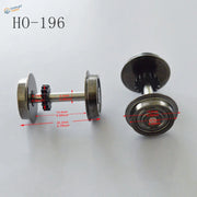 HO scale 1:87 train wheel with silver finish and black gears