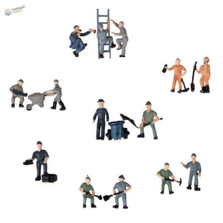 HO scale 25 painted worker figurines for railroad scenery