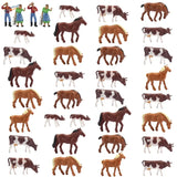 HO scale livestock farmers: plastic farm animal figurines in brown, black, white