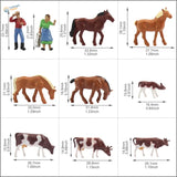 HO scale livestock farmers: brown plastic animal figurines in various poses