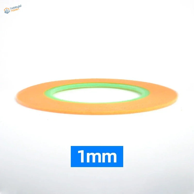 Orange and green 1mm thick ultra-thin adhesive tape roll from hobby design for precision hobby tools and scale modeling tools