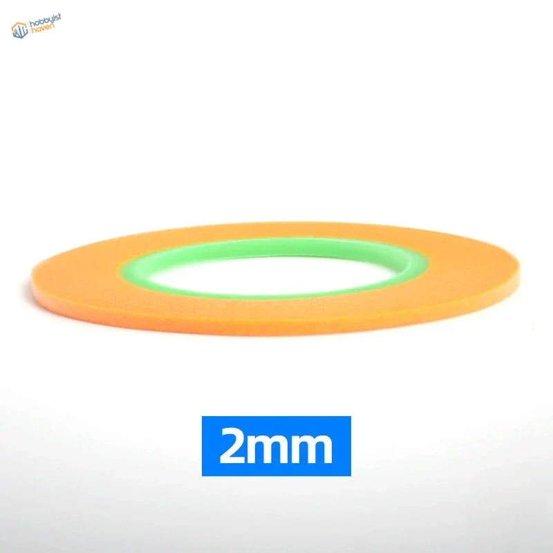 Hobby Design ultra-thin orange and green 2mm adhesive tape roll for precision hobby tools in scale modeling