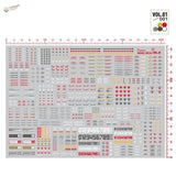 Gray and red water slide decals sheet hobby mio m10 vol 01 featuring detailed markings for scale modeling tools